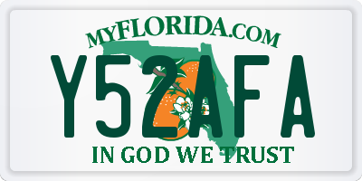 FL license plate Y52AFA