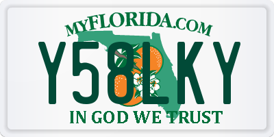 FL license plate Y58LKY