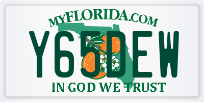 FL license plate Y65DEW