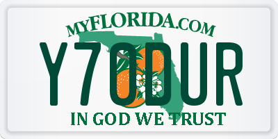 FL license plate Y70DUR