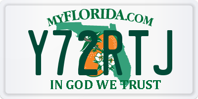 FL license plate Y72RTJ