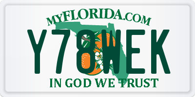 FL license plate Y78WEK