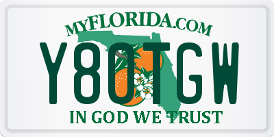 FL license plate Y80TGW