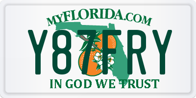 FL license plate Y87FRY