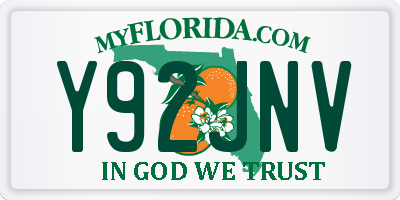 FL license plate Y92JNV