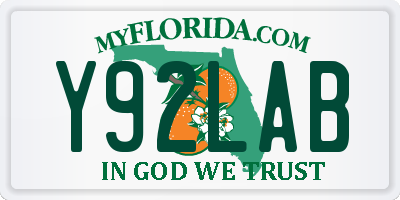 FL license plate Y92LAB