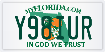 FL license plate Y98IUR