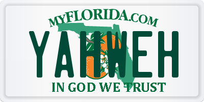 FL license plate YAHWEH