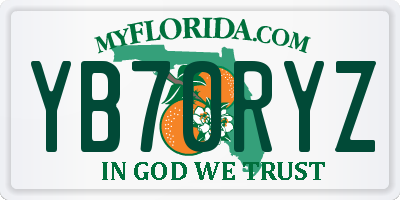 FL license plate YB70RYZ