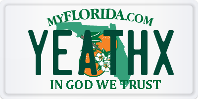 FL license plate YEATHX