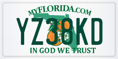 FL license plate YZ38KD