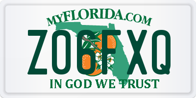 FL license plate Z06FXQ