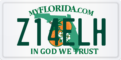 FL license plate Z14ELH