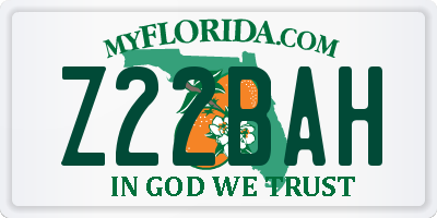 FL license plate Z22BAH