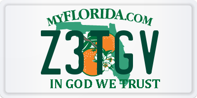 FL license plate Z3TGV