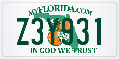 FL license plate Z3Y931