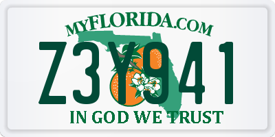 FL license plate Z3Y941