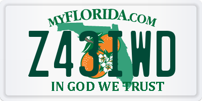 FL license plate Z43IWD