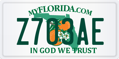 FL license plate Z703AE