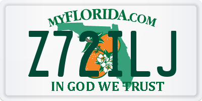 FL license plate Z72ILJ