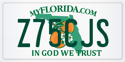 FL license plate Z75CJS