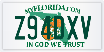 FL license plate Z94DXV