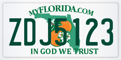 FL license plate ZDJ5123