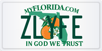 FL license plate ZLYFE