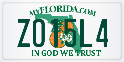 FL license plate ZO15L4