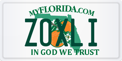 FL license plate ZOXLI