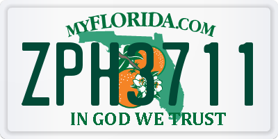 FL license plate ZPH3711