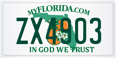 FL license plate ZX4903