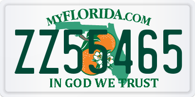 FL license plate ZZ55465