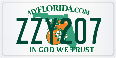 FL license plate ZZY207