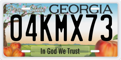 GA license plate 04KMX73