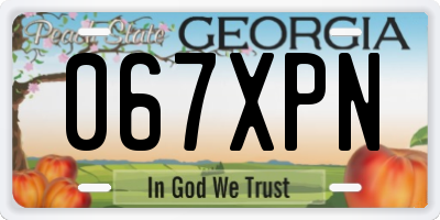 GA license plate 067XPN