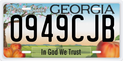 GA license plate 0949CJB