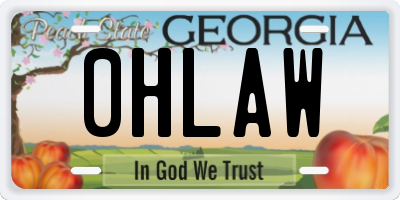 GA license plate 0HLAW