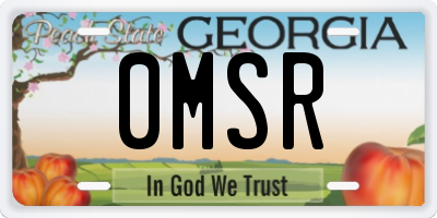 GA license plate 0MSR