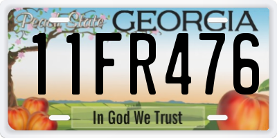 GA license plate 11FR476