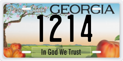 GA license plate 1214