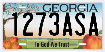 GA license plate 1273ASA