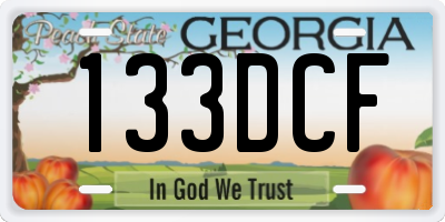 GA license plate 133DCF