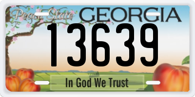 GA license plate 13639