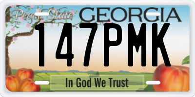 GA license plate 147PMK