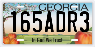 GA license plate 165ADR3