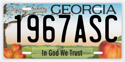 GA license plate 1967ASC