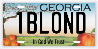 GA license plate 1BLOND