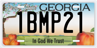 GA license plate 1BMP21