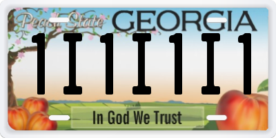 GA license plate 1I1I1I1